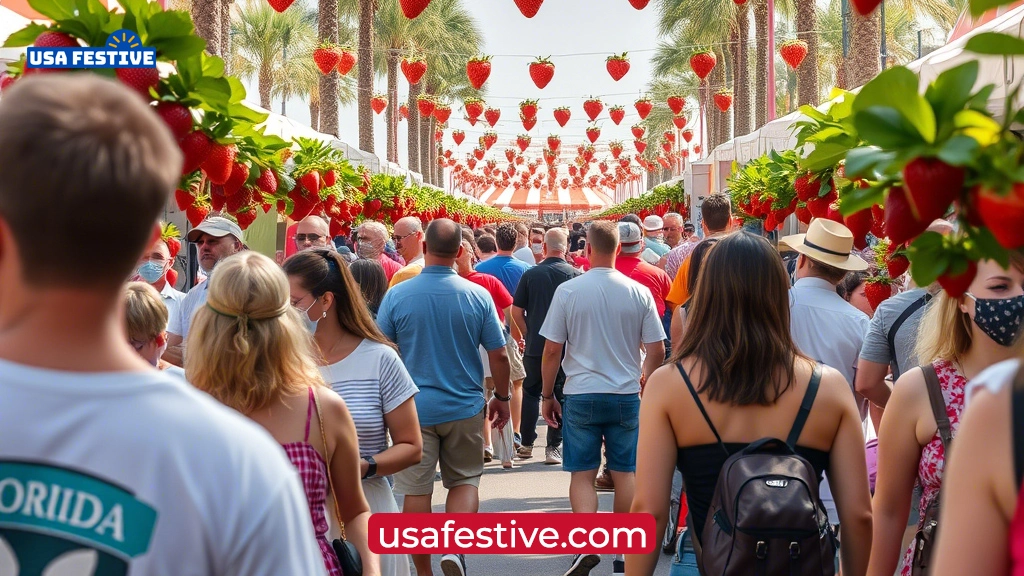 An image showing Neighborhood Village Events - Florida Strawberry Festival for a USA Festive (https://usafestive.com/) blog post.